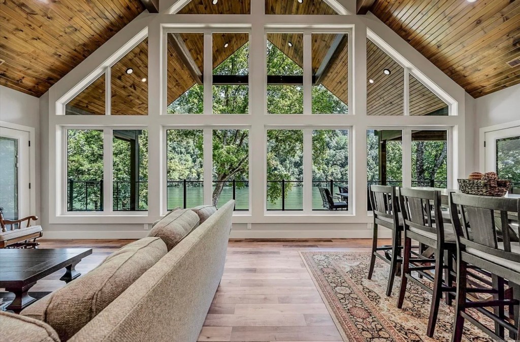 Beautiful View with Custom Trim Work and Wood Ceilings